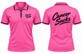 Cancer Sucks Zip Polo – Pink