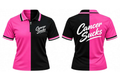 Cancer Sucks Zip Polo – Pink & Black Split